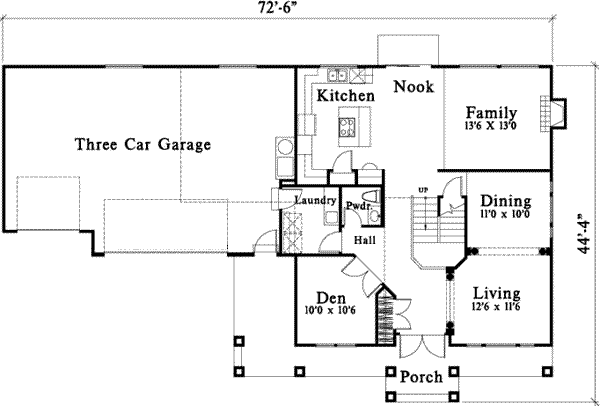 Bungalow Floor Plan - Main Floor Plan #78-128