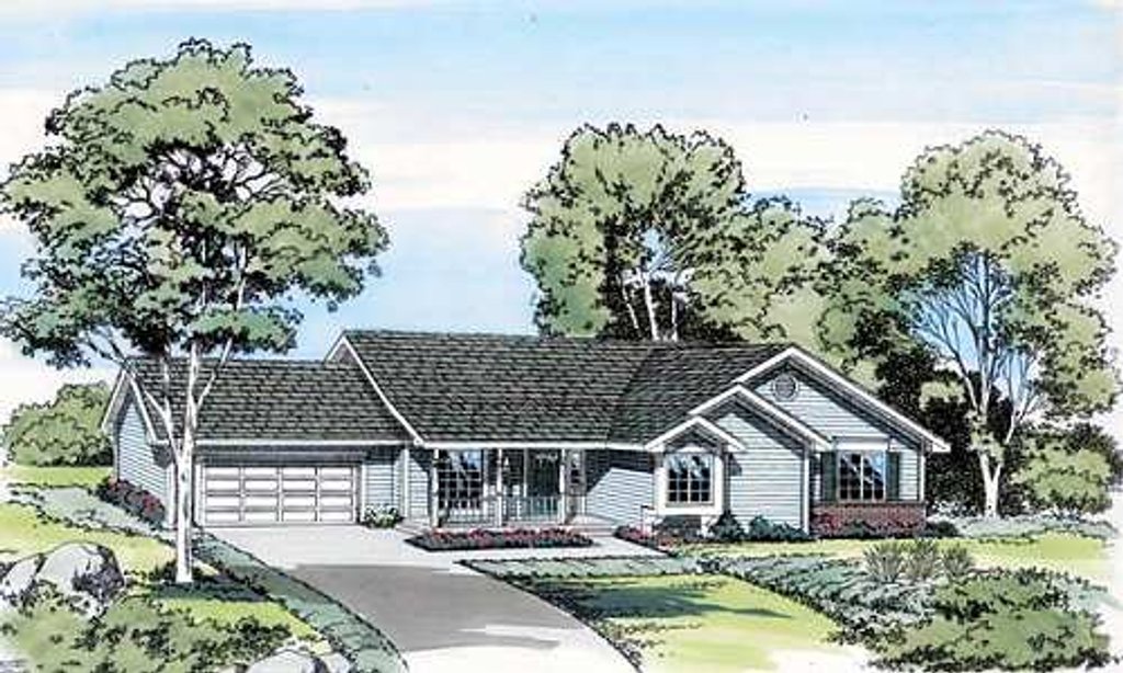 Exterior - Front Elevation 2 for Traditional House Plan #312-267 - 3 bed, 2 bath