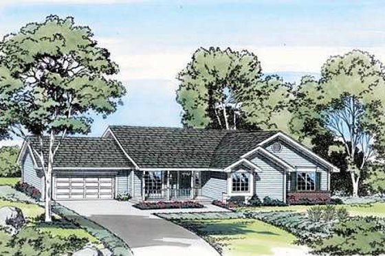 Exterior - Front Elevation for Traditional House Plan #312-267 - 3 bed, 2 bath