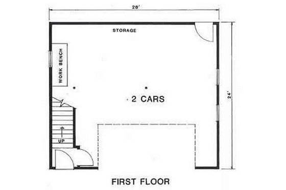 Floor Plan - Main Floor for Country House Plan #116-229 - 1 bed, 1 bath