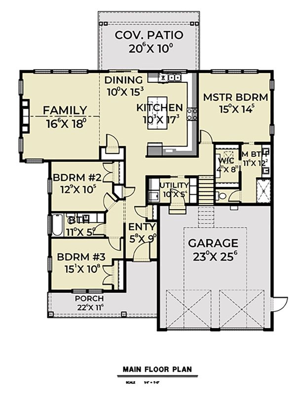 Country Floor Plan - Main Floor Plan #1070-37