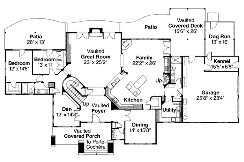 Home Plan - Floor Plan - Main Floor for Craftsman House Plan #124-482 - 3 bed, 3.5 bath
