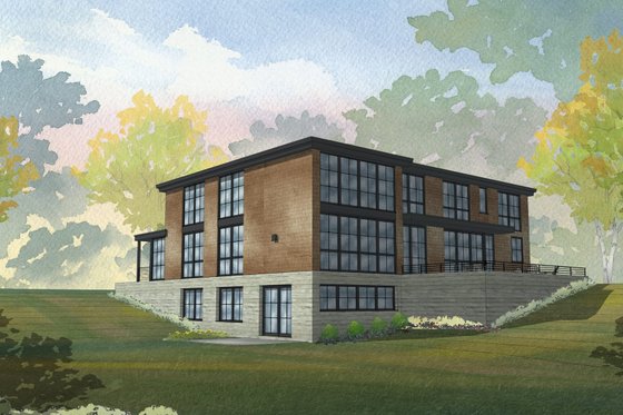 Exterior - Rear Elevation for Modern House Plan #901-151 - 4 bed, 3.5 bath