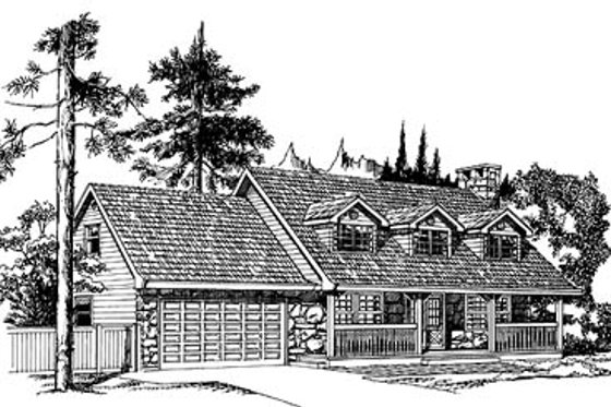 Exterior - Front Elevation for Country House Plan #47-118 - 3 bed, 2.5 bath