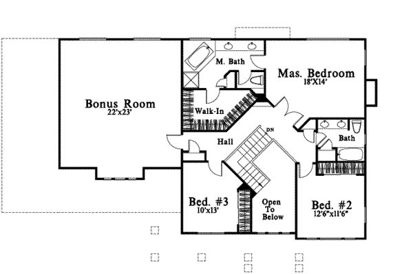 Bungalow Floor Plan - Upper Floor Plan #78-190