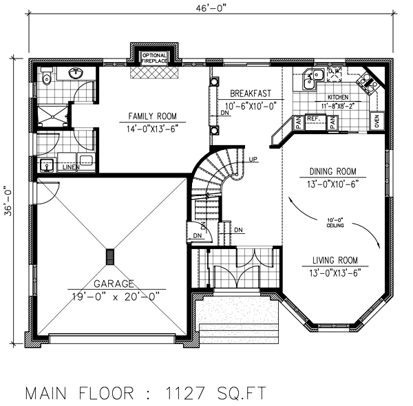 Traditional Floor Plan - Main Floor Plan #138-389