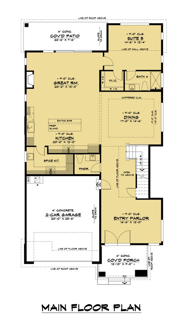 House Blueprint - Contemporary Floor Plan - Main Floor Plan #1066-131