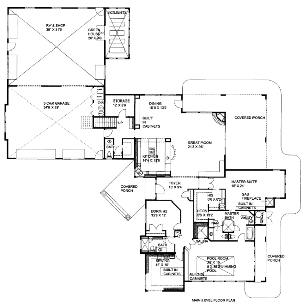 Craftsman Floor Plan - Main Floor Plan #117-768