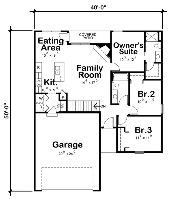 Home Plan - Traditional Floor Plan - Main Floor Plan #20-2352