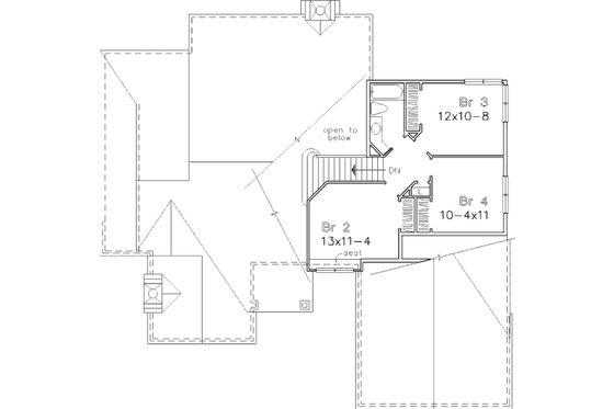 Floor Plan - Upper Floor for Country House Plan #320-457 - 4 bed, 2.5 bath