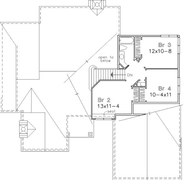 Country Floor Plan - Upper Floor Plan #320-457