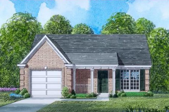 Exterior - Front Elevation for Traditional House Plan #424-51 - 3 bed, 2 bath