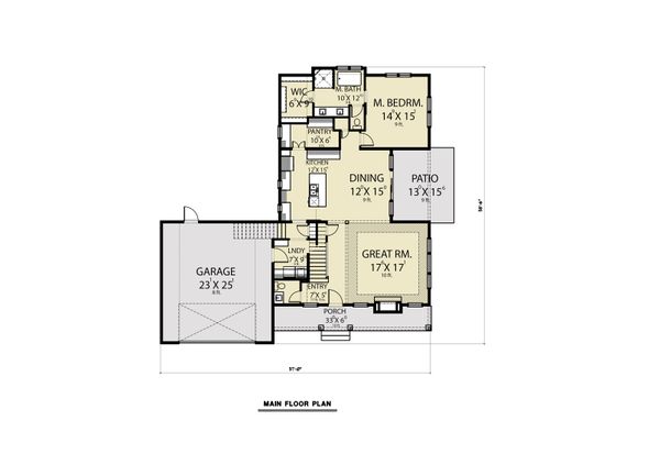 Dream House Plan - Farmhouse Floor Plan - Main Floor Plan #1070-87