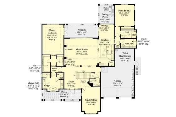 Floor Plan - Main Floor for Country House Plan #930-469 - 4 bed, 4.5 bath