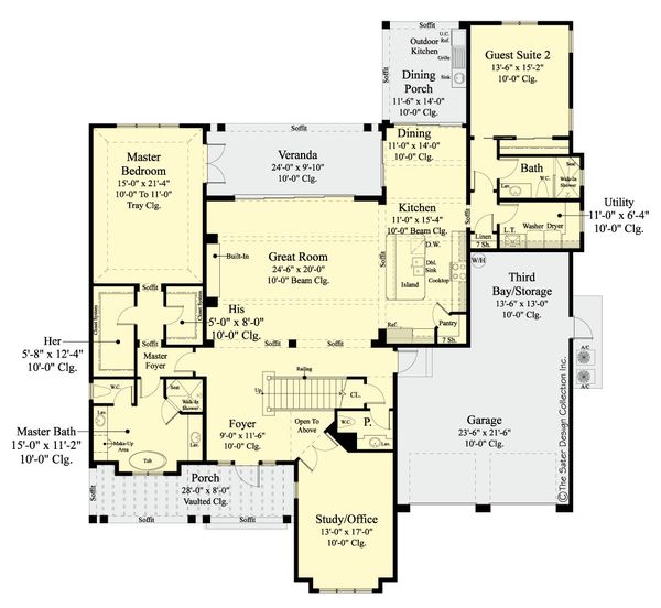 House Design - Country Floor Plan - Main Floor Plan #930-469