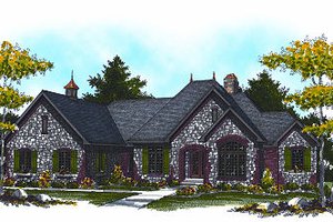 European Exterior - Front Elevation Plan #70-889