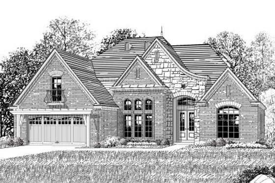 Exterior - Front Elevation for European House Plan #424-316 - 3 bed, 2 bath
