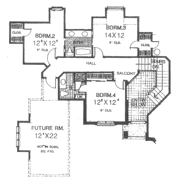European Floor Plan - Upper Floor Plan #310-496
