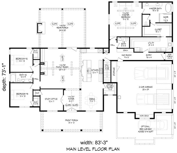 Dream House Plan - Farmhouse Floor Plan - Main Floor Plan #932-1313