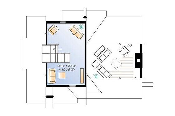 Floor Plan - Upper Floor for Traditional House Plan #23-453 - 3 bed, 2 bath