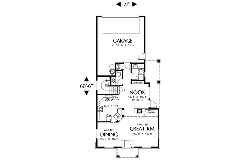 Home Plan - Floor Plan - Main Floor for Traditional House Plan #48-311 - 3 bed, 2.5 bath