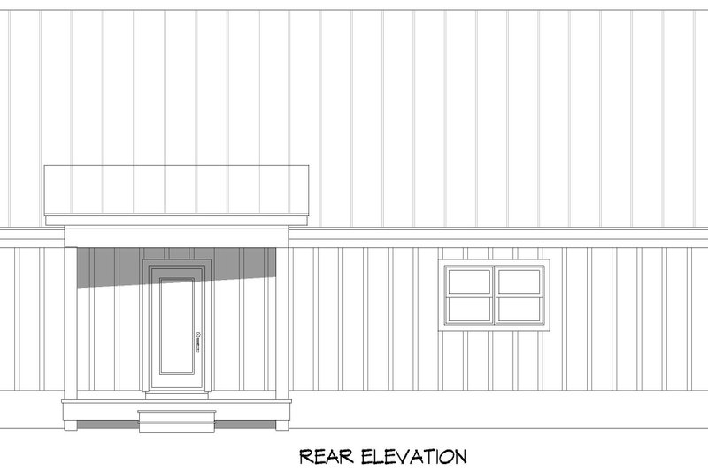 Architectural House Design - Exterior - Rear Elevation for Country House Plan #932-1017 - 3 bed, 3 bath