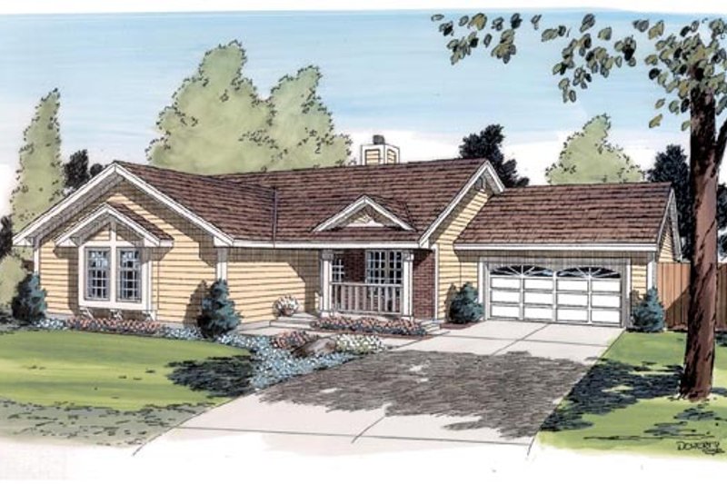 Exterior - Front Elevation 2 for Traditional House Plan #312-310 - 3 bed, 2 bath