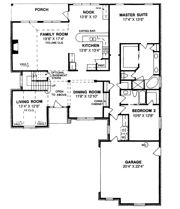 Architectural House Design - Traditional Floor Plan - Main Floor Plan #20-229