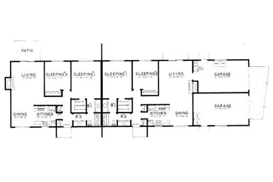 Floor Plan - Main Floor for Modern House Plan #303-149 - 2 bed, 1.5 bath