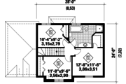 European Style House Plan - 3 Beds 1 Baths 1300 Sq/Ft Plan #25-4784 