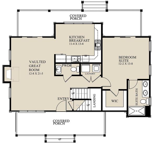 Cottage Floor Plan - Main Floor Plan #921-2