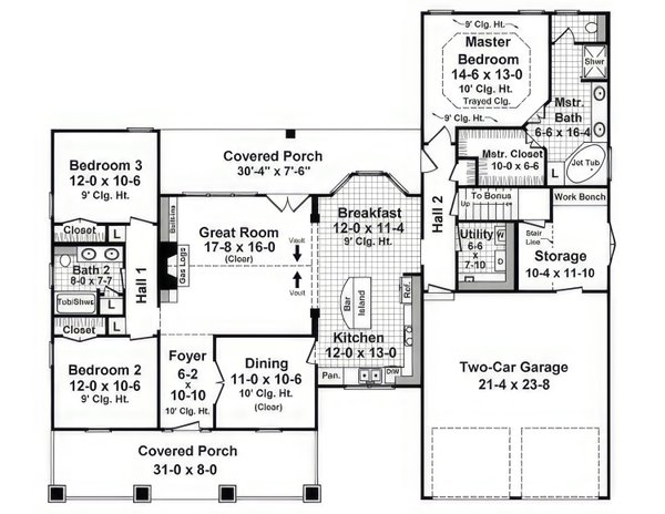 House Blueprint - Farmhouse Floor Plan - Main Floor Plan #21-541