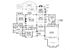 Floor Plan - Main Floor for Ranch House Plan #929-1087 - 4 bed, 3 bath