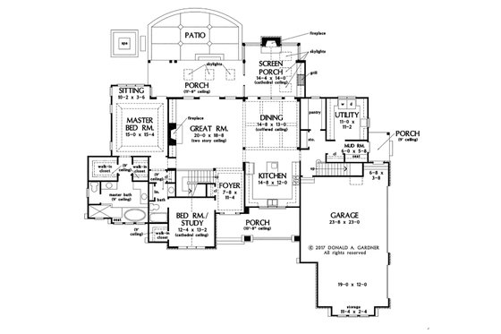 Floor Plan - Main Floor for Ranch House Plan #929-1087 - 4 bed, 3 bath