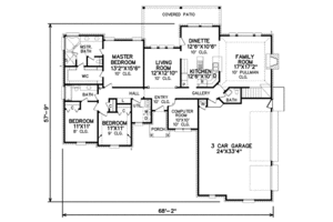 Floor Plan - Main Floor for Traditional House Plan #65-479 - 3 bed, 3 bath