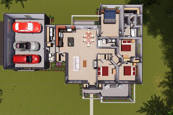 Floor Plan - Main Floor 1 for Traditional House Plan #513-2067 - 4 bed, 2.5 bath