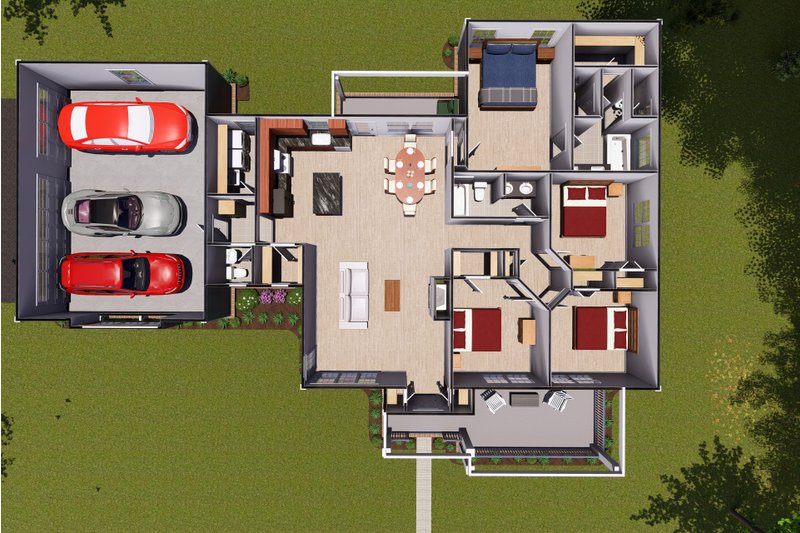 House Blueprint - Floor Plan - Main Floor 1 for Traditional House Plan #513-2067 - 4 bed, 2.5 bath