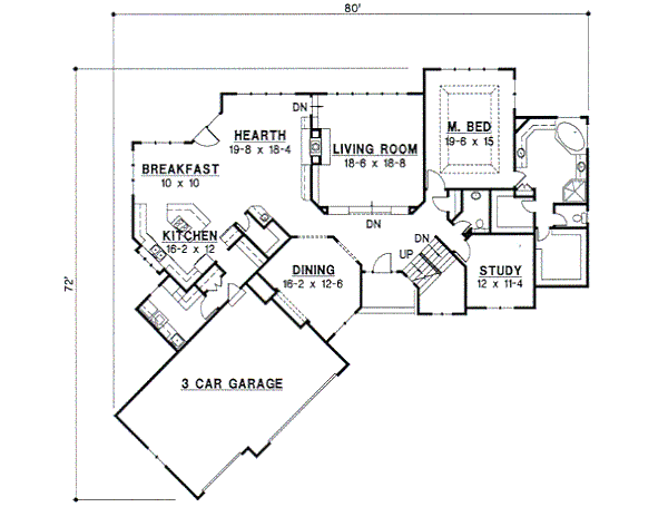 Traditional Floor Plan - Main Floor Plan #67-291