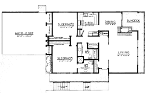 Floor Plan - Main Floor for Traditional House Plan #303-273 - 2 bed, 2 bath