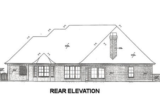 Exterior - Rear Elevation for European House Plan #310-669 - 3 bed, 2.5 bath