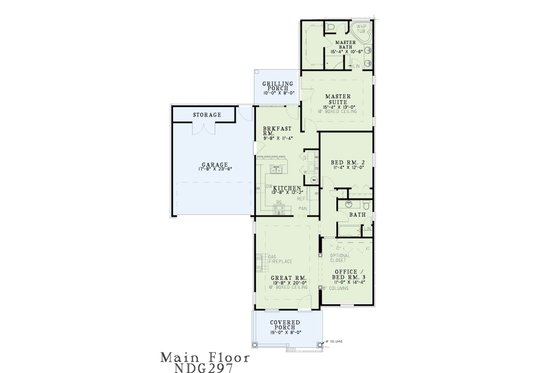 Floor Plan - Main Floor for Traditional House Plan #17-199 - 3 bed, 2 bath