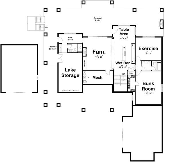 House Plan Design - Beach Floor Plan - Lower Floor Plan #455-294