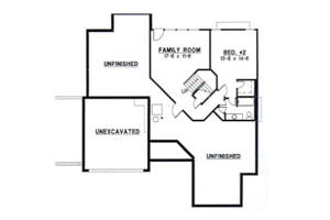 Floor Plan - Lower Floor for European House Plan #67-272 - 3 bed, 3 bath