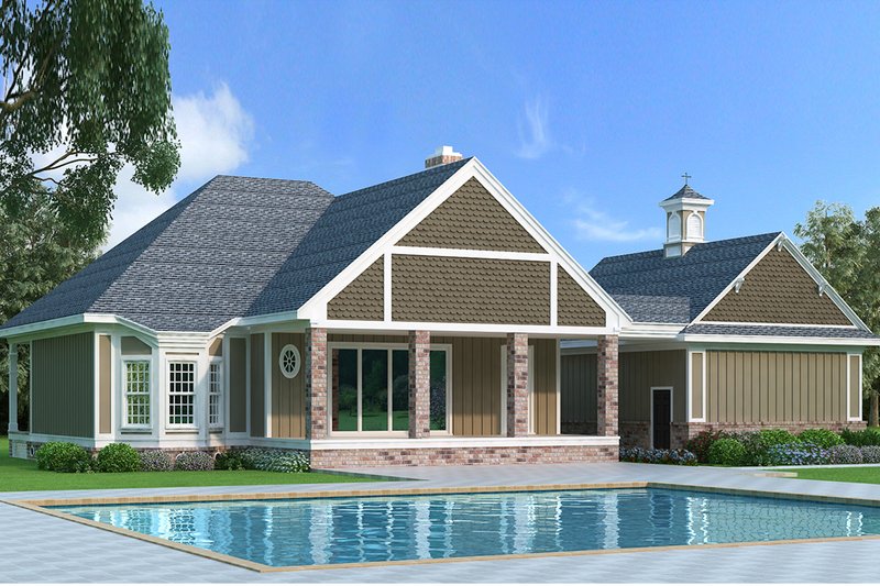 Architectural House Design - Exterior - Rear Elevation for Southern House Plan #45-571 - 3 bed, 2.5 bath