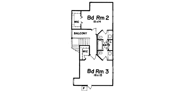 Home Plan - Traditional Floor Plan - Upper Floor Plan #52-123