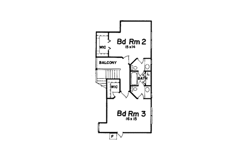 Architectural House Design - Floor Plan - Upper Floor for Traditional House Plan #52-123 - 3 bed, 2.5 bath