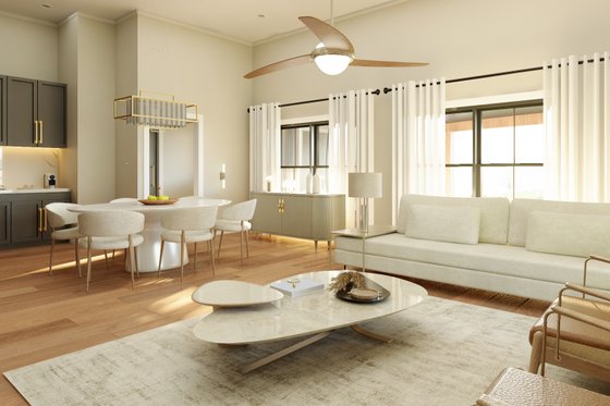 Interior - Family Room for Barndominium House Plan #1064-299 - 2 bed, 1 bath