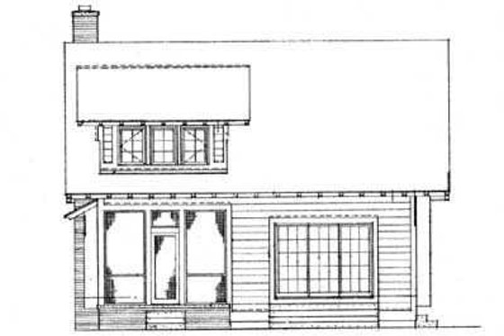 Exterior - Rear Elevation for Cottage House Plan #72-126 - 3 bed, 2.5 bath