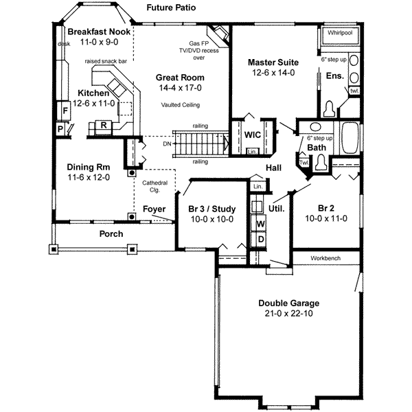 Country Floor Plan - Main Floor Plan #126-128