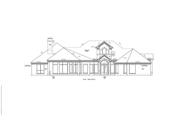 Exterior - Rear Elevation for European House Plan #411-263 - 4 bed, 3.5 bath